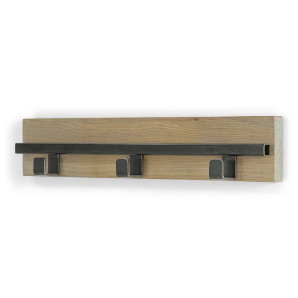 Product RUMO 3 HOOK  Wall mounted coat rack - Blacksmith / Oak