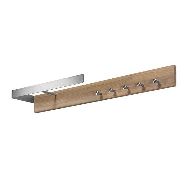 Product NOA 1 Wandkapstok - RVS / Eiken