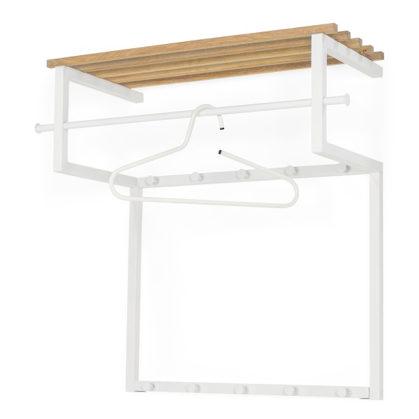 Product RIZZOLI Wandkapstok - Wit / Eiken