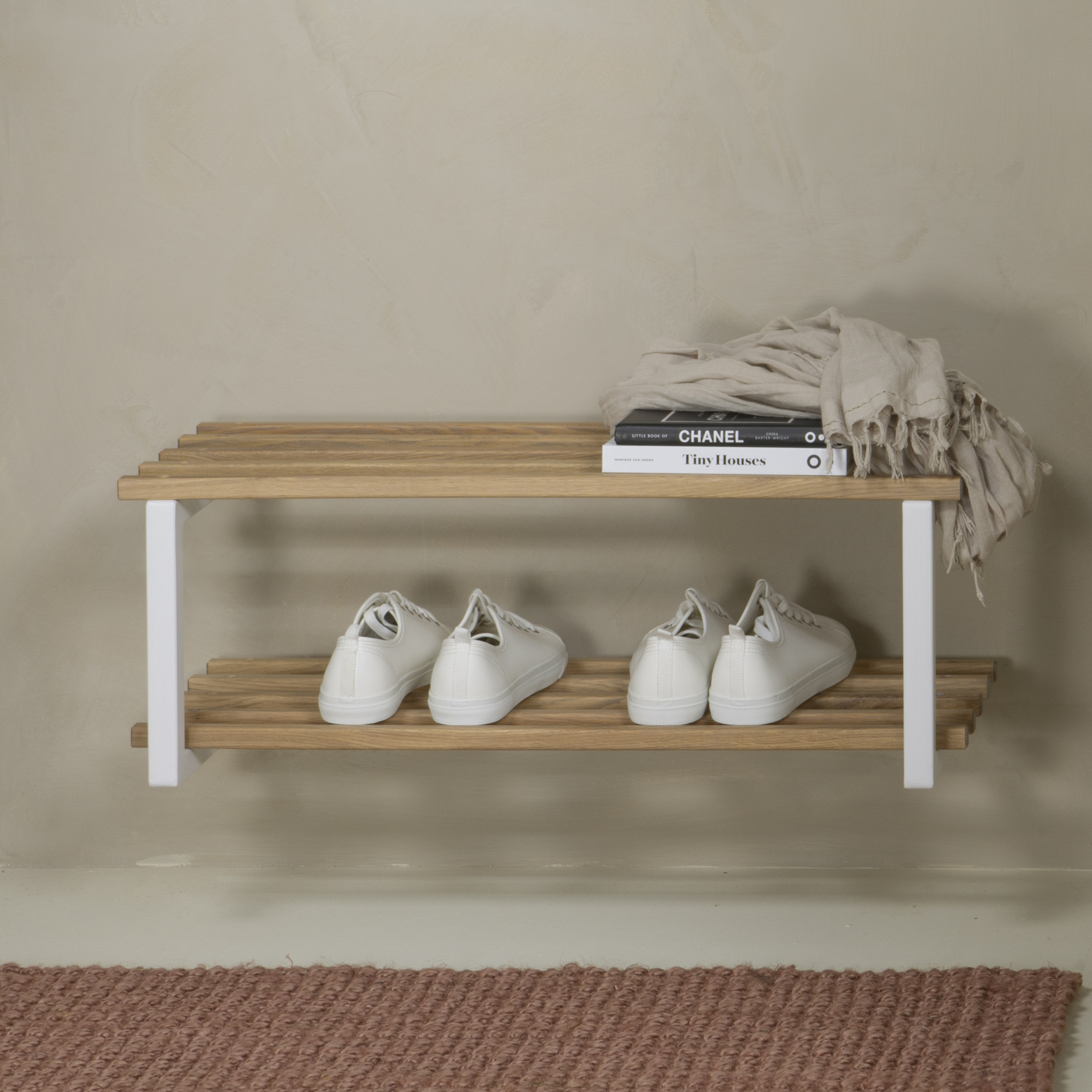 RIZZOLI / MARCO Shoe rack - White / Oak_1