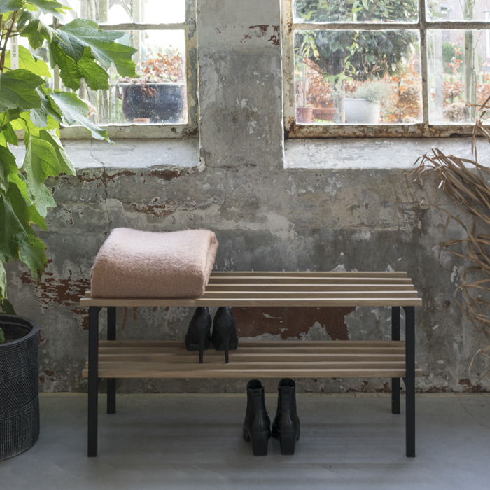 RIZZO BENCH Hall bench - Black / Oak_1