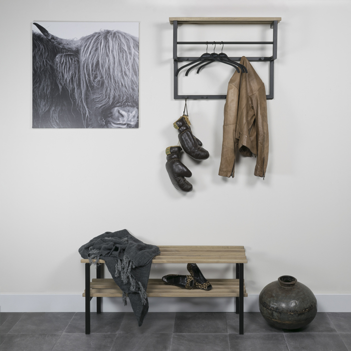 RIZZO BENCH Hall bench - Black / Oak_9