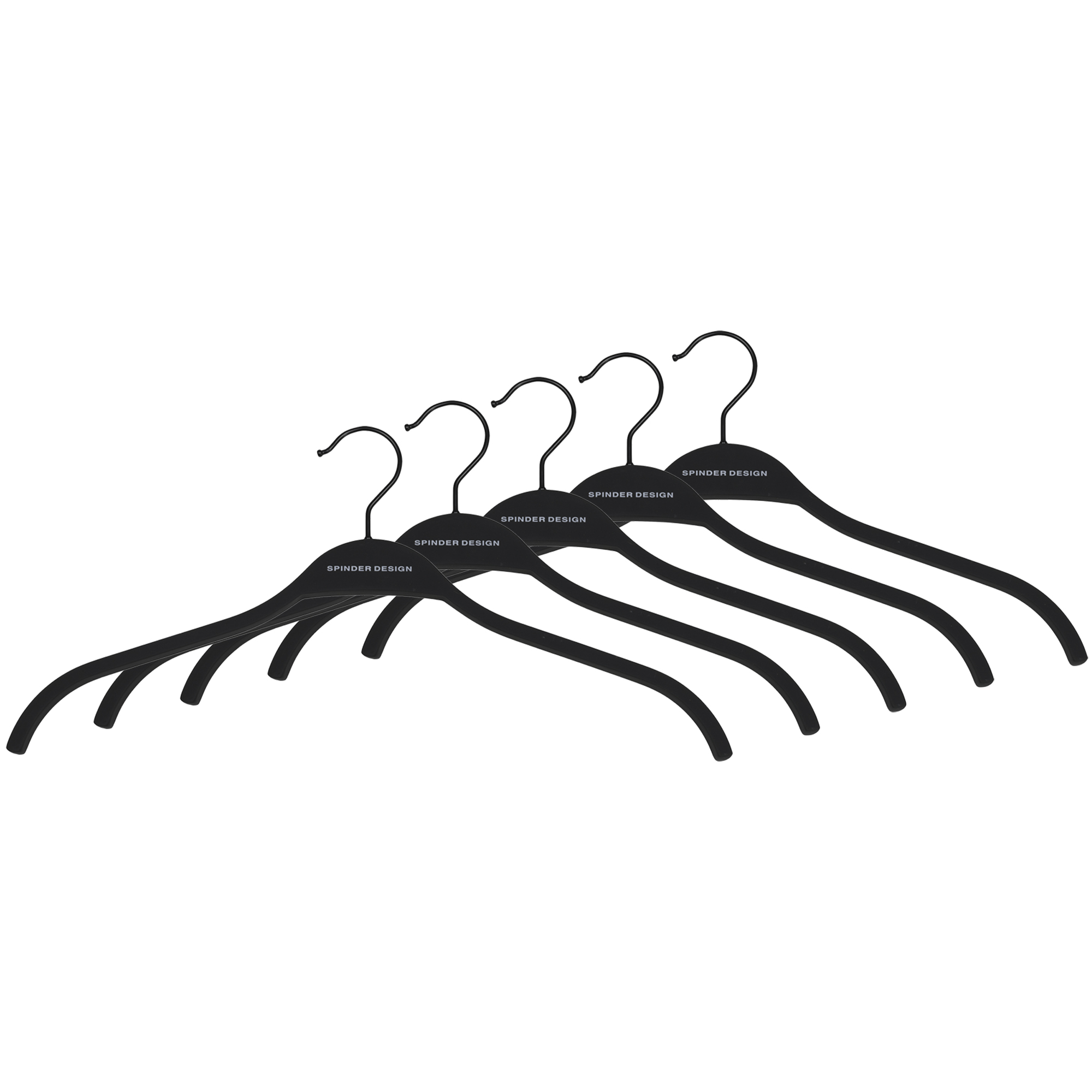 ROSA Coat hangers (set of 5 pieces) - Black_1