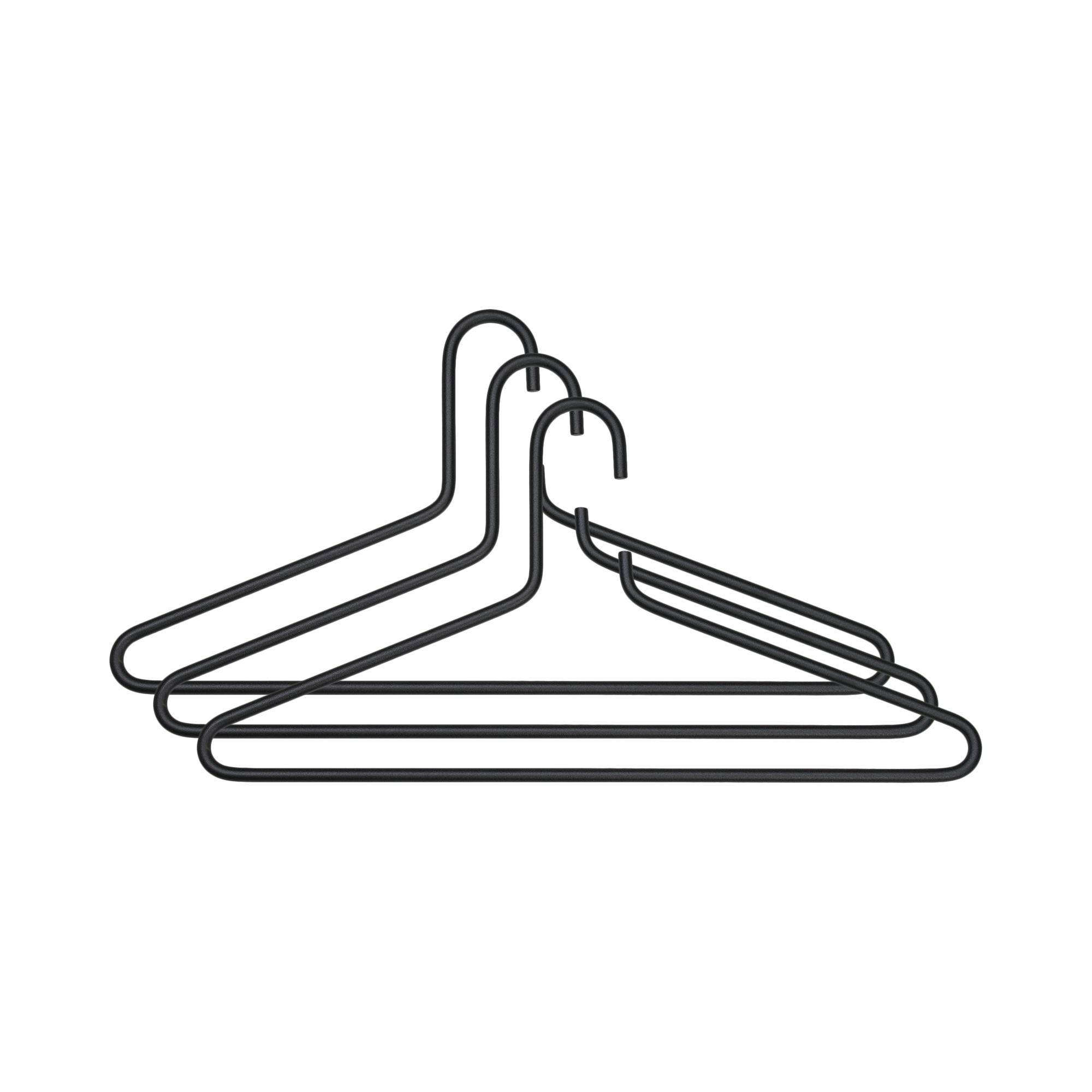 SENZA 6 Coat hangers (set of 3 pieces) - Black_4
