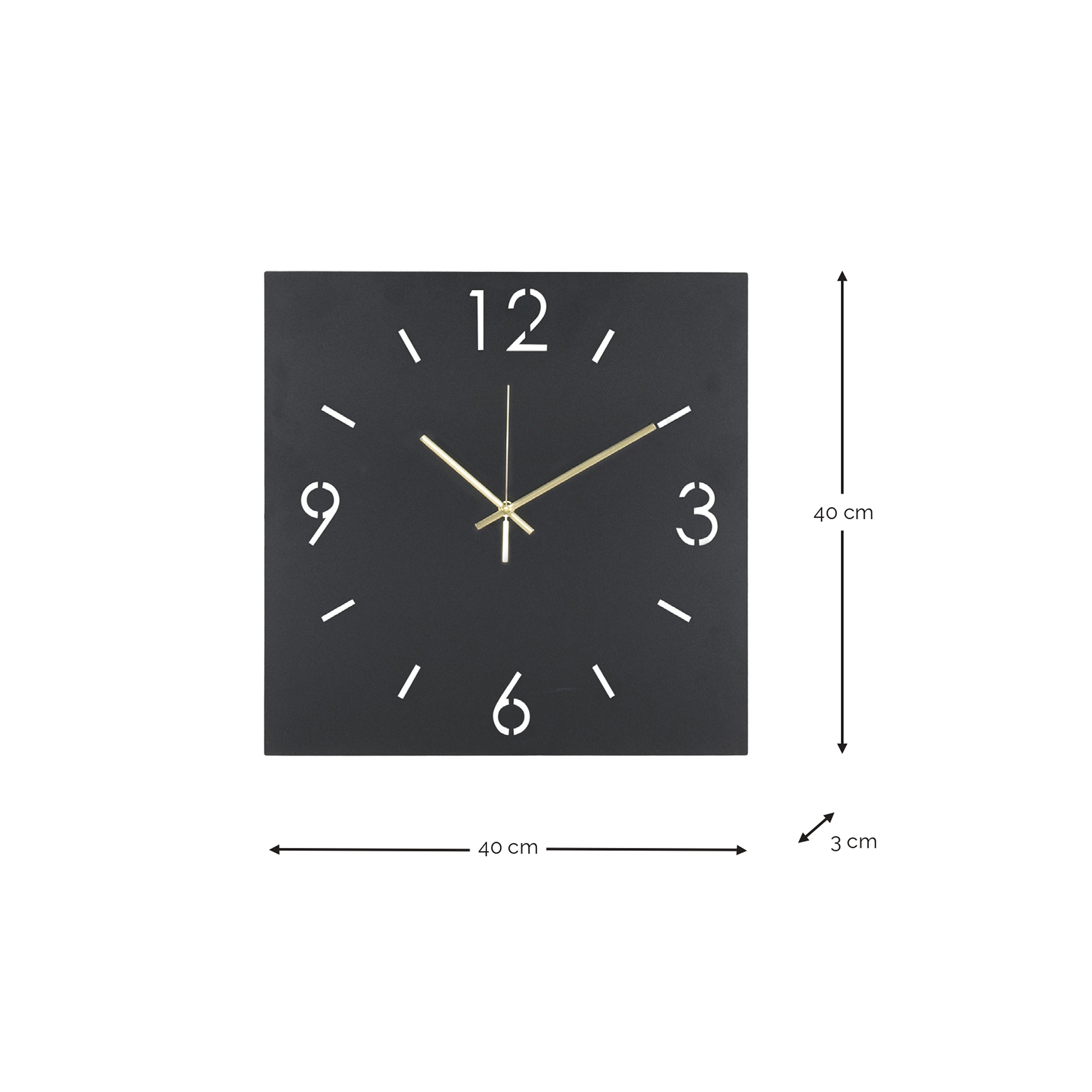 TIME 40 x 40 Clock - Black_5