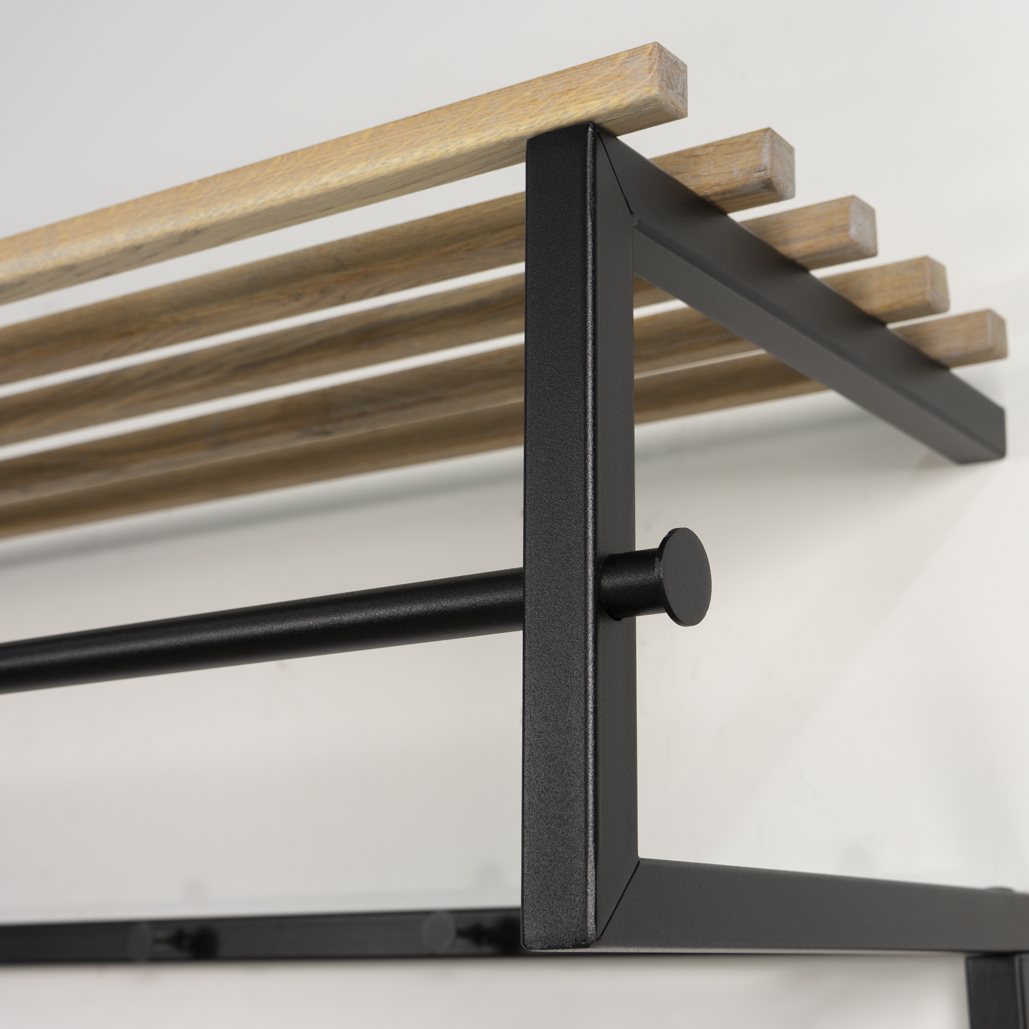 RIZZOLI (100 cm) Wall mounted coat rack - Black / Oak_5