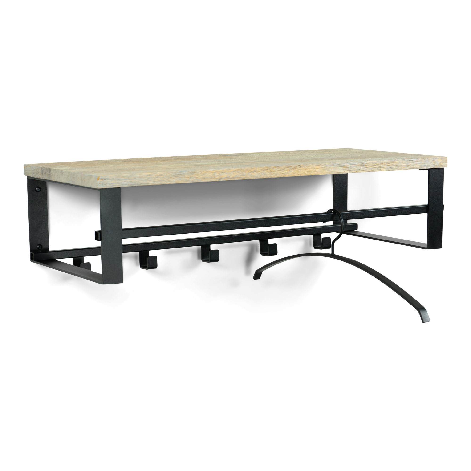 RUMO 3 Wall mounted coat rack - Black / Oak_3