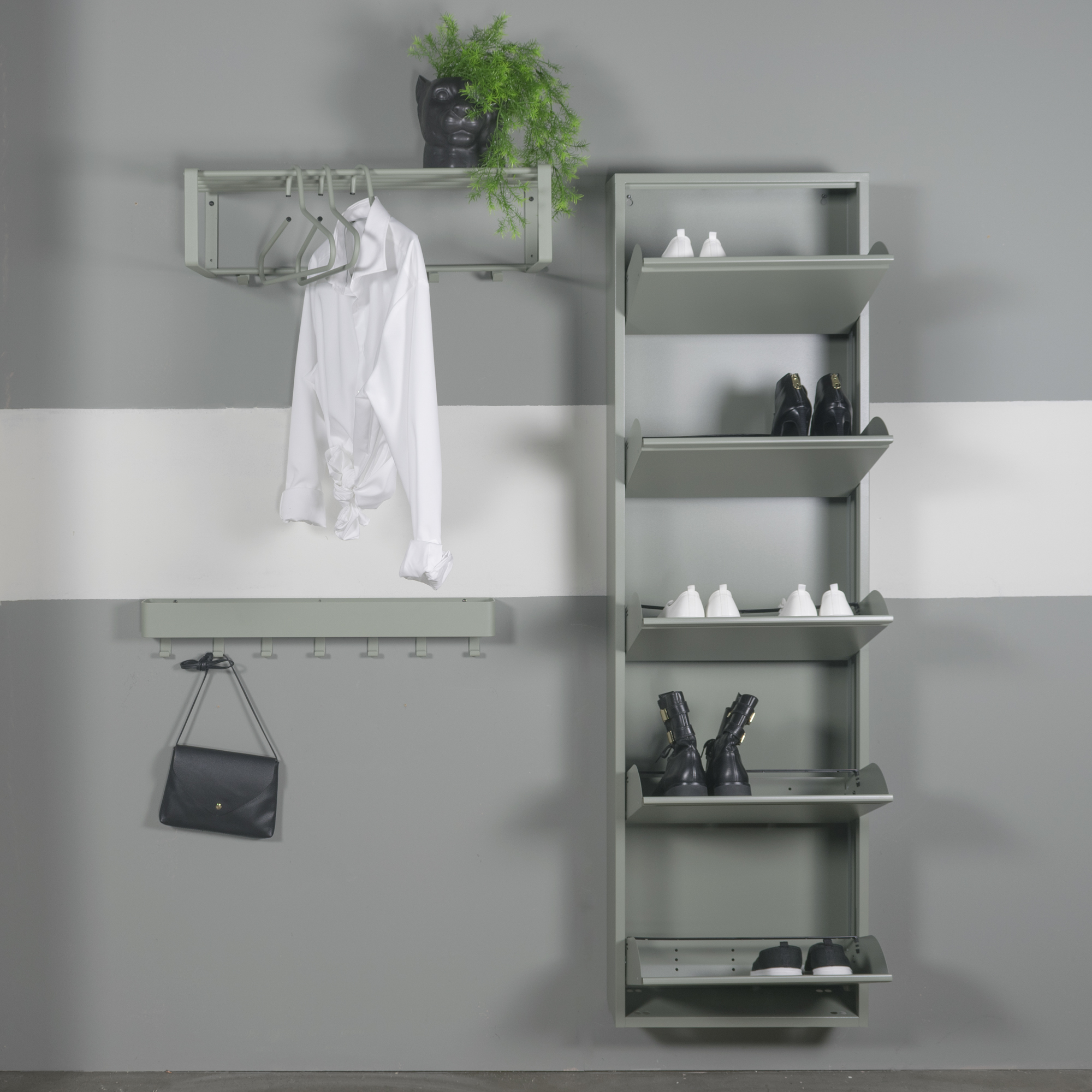 BILLY 5 Shoe Cabinet - Dusty Green_1