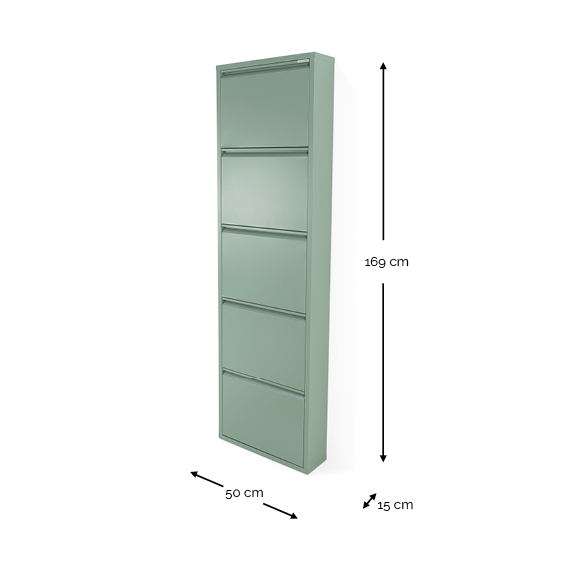 BILLY 5 Shoe Cabinet - Dusty Green_7
