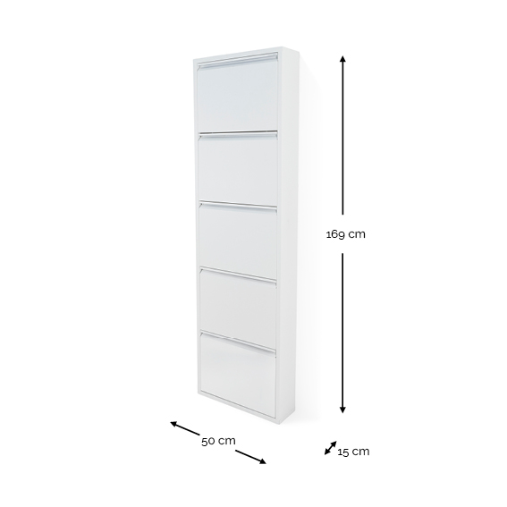 BILLY 5 Shoe Cabinet - White_7