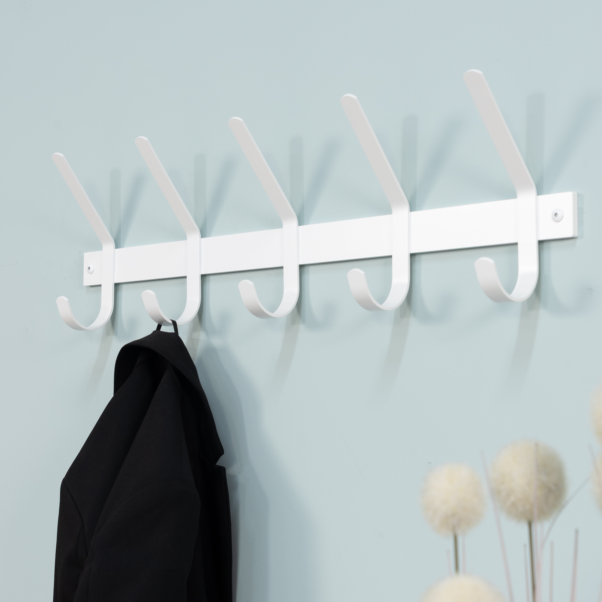 DEXTER 5 Wall mounted coat rack - White_1