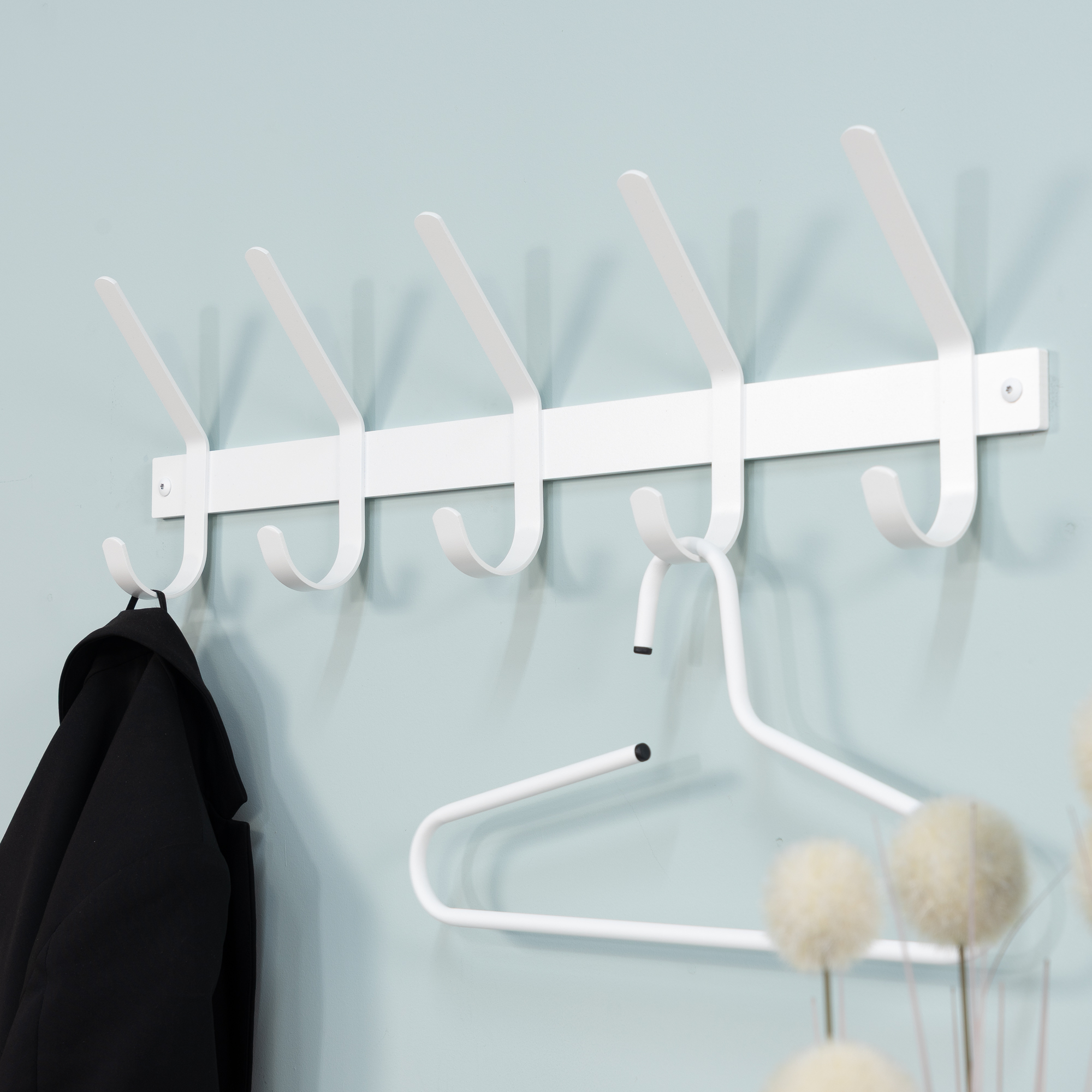 DEXTER 5 Wall mounted coat rack - White_6