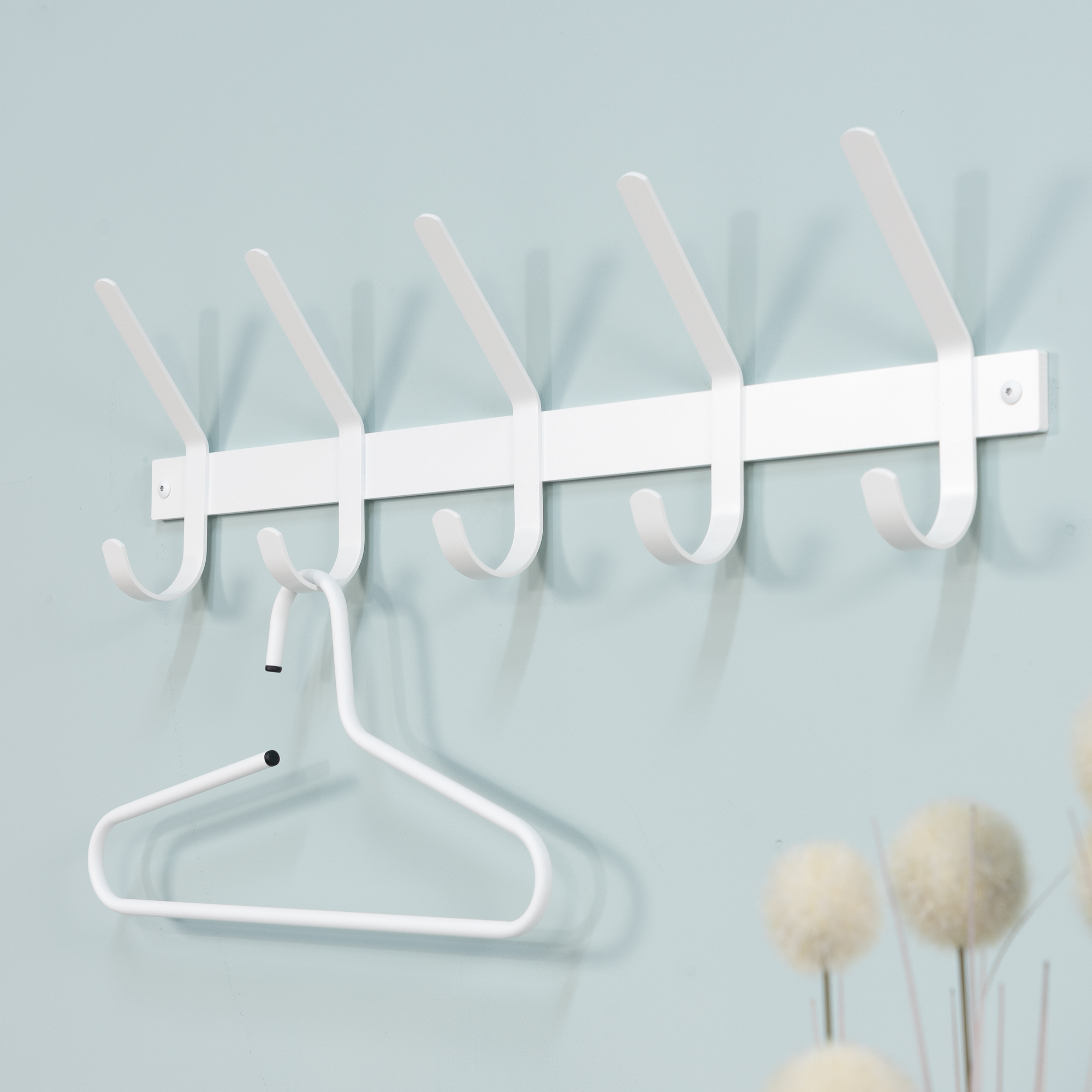 DEXTER 5 Wall mounted coat rack - White_8