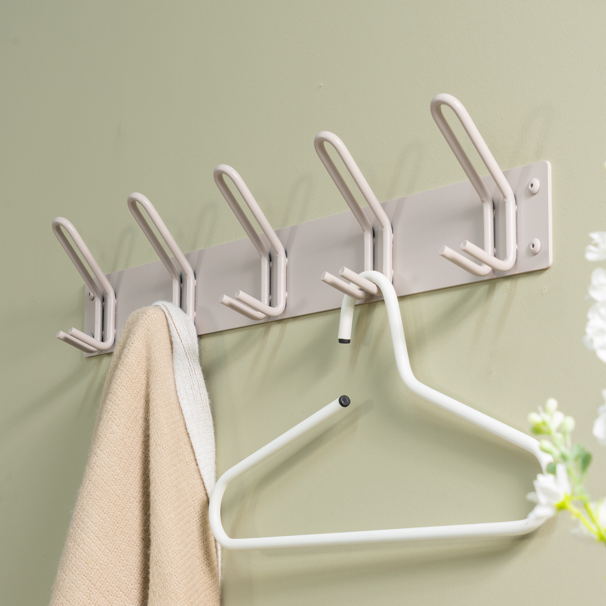 MILES 5 Wall mounted coat rack - Silky Taupe_4
