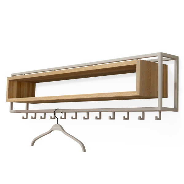 Product SCHOOL 120 Coat rack - Silky Taupe / Oak