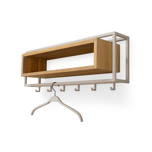 Product SCHOOL 80 Coat rack - Silky Taupe / Eiken