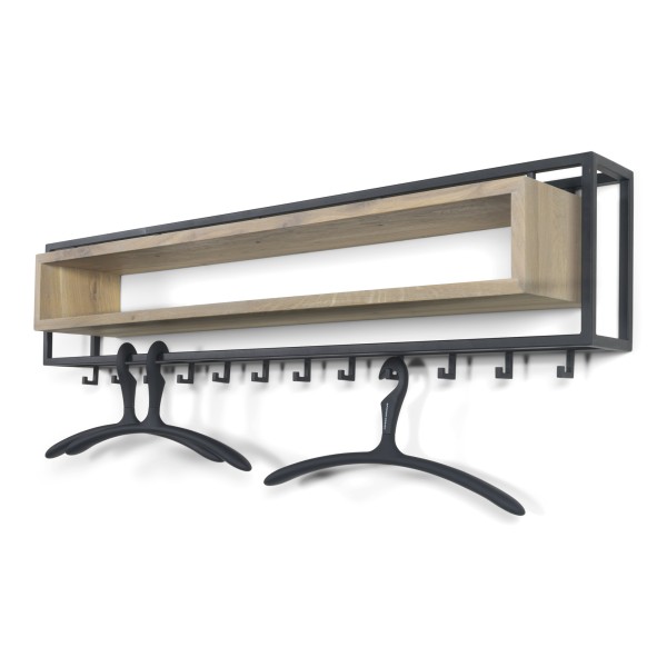 Product SCHOOL 120 Wandkapstok - Zwart / Eiken